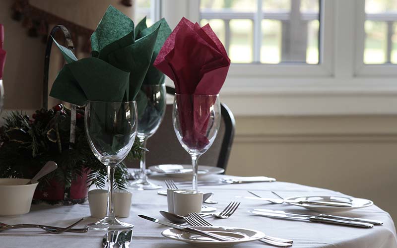 A table set for dinner in the Foxrock clubhouse