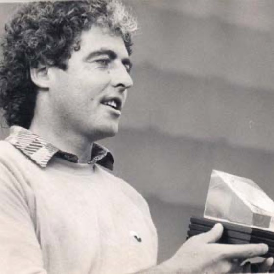 John O'Leary holding a trophy
