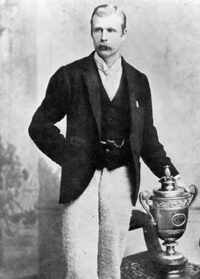 Willoughby Hamilton with the Wimbledon trophy