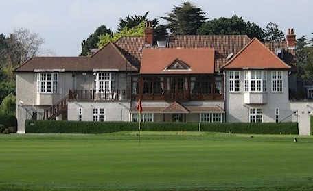 The Foxrock Golf Club clubhouse seen across the 18th green